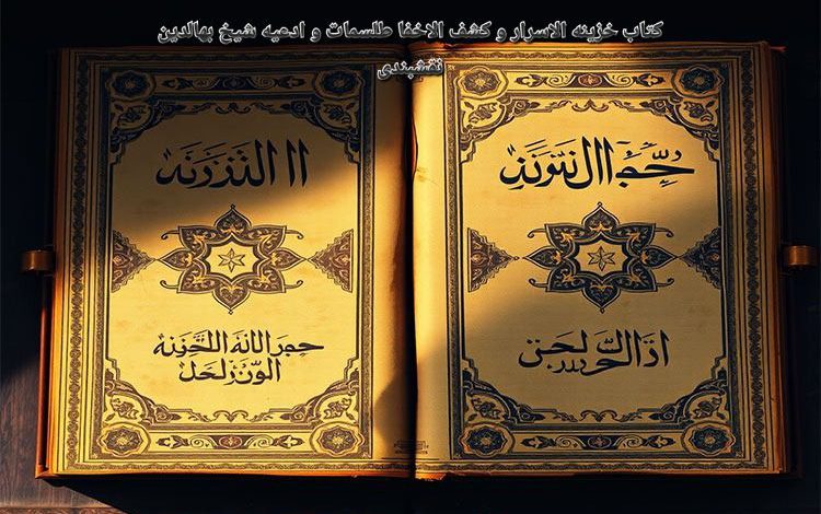 کتاب خزینه الاسرار و کشف الاخفا طلسمات و ادعیه شیخ بهالدین نقشبندی